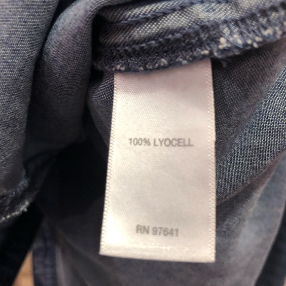 J Jill Denim Gingham Plaid Chambray Button Front Shirt Dress Size M - Picture 9 of 10